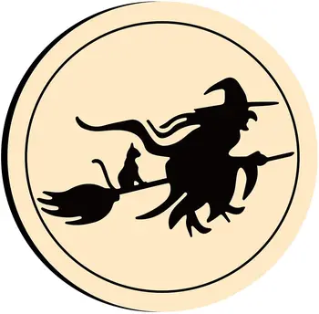 1 PC Halloween Witch Forsegling og Voks Frimærker Hoved Retro Messing Stempel Hoved laksegl, 25mm Flytbare Messing Hoveder til Halloween