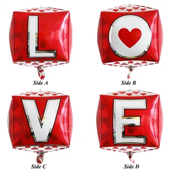 1 stk 4D XOXO Folie balloner Cube KÆRLIGHED ballon bryllup anniversaire fødselsdag part dekorationer voksen Helium-ballon Kids legetøj