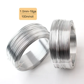 100 m 1.0 mm 18 gauge sølv eloxeret aluminium bløde temperament lyse metal wire 109yd DIY smykker håndværk aluminium runde ledning spole