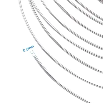 100circles/sæt 0,5 mm Hukommelse Wire Metal Stål Wire til Armbånd Gør DIY Smykker Resultater Platinum Farve