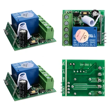 10A 1 Kanals Modtager Wireless Relæ RF-Fjernbetjening Skifte DIY-Modul DC12V For Fjernbetjening DIY Integrerede Kredsløb