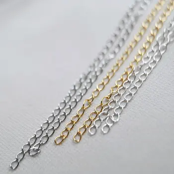 10cm 2,5 mm 925 Sterling Sølv Kæde for DIY Armbånd Halskæde fremstilling af Fine Smykker at Finde J1607