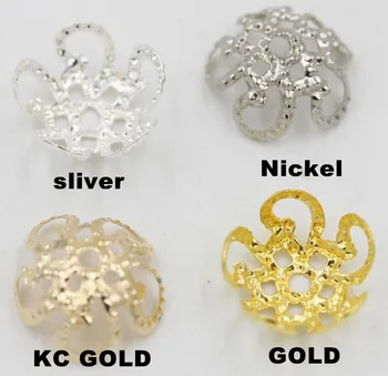 10MM Blomster Perle Caps guld/ sølv Smykker Resultaterne Billige Engros-300 stk