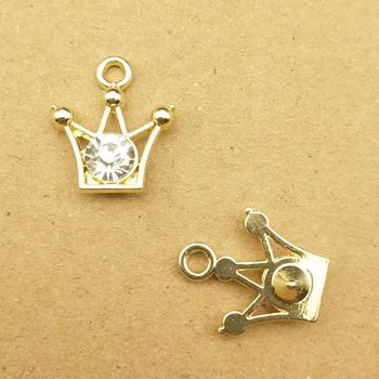 10stk 14x18mm crystal crown charms til smykker at gøre earring vedhæng halskæde og armbånd charms