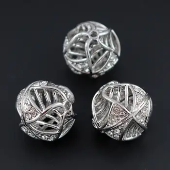 10stk Etiopiske Afrikanske Hule Perler Crystal Banet Metal Kugle Spacer Perle DIY Resultater for Mænd, Kvinder Bryllup Smykker Sæt Design