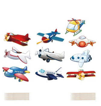 10stk Tegnefilm Fly Cupcake Toppers Dekorationer for Kids Fly Tema Fødselsdag Kage Dekoration af Forbrugsstoffer