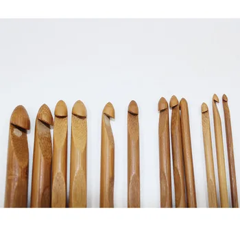 12 Størrelser Bambus strikkepinde Håndtere hæklenål Strikke, Væve Garn Håndværk Hjem DIY Mærke at Strikke Værktøjer