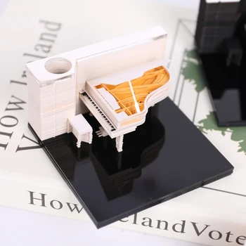 155Sheets Omoshiroi Blok Notesblok Terninger Søde Klaver Model 3D-Memo Cube Pad i Julegave Akryl Mystery Box Wedding Favors