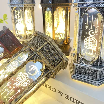 1pc Eid Mubarak Lanterne i Antik Lille Lampe LED-Lanterner Islamiske Ferie Ramadan Kareem Dekoration til Hjemmet Indretning Tabel Ornament