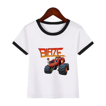 2021 Nye Blaze Og Monster Maskiner Barn Udskrive Tøj Bedrager Blis Spil Anime T-Shirt Kids T-Shirts Toppe Kortærmet Tshirt