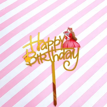 2021 Nye Unicorn Kage Topper Akryl Tegnefilm Happy Birthday Cake Topper Til Baby Piger Fødselsdag Unicorn Part Kage Dekorationer