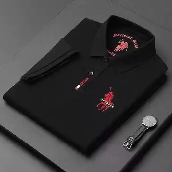 2021 Sommer Ny Trend Top Grade Herre af Bomuld Polo Shirts Mærke Broderet Logo Toppe Business Designer Casual Mænds Tøj