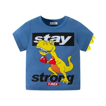 2T-7T Tegnefilm Dinosaur Kort Ærme Toppe Til Børn Drenge 2022 Sommer Mode T-shirts Tøj Til Børn Grafisk Baby Tøj