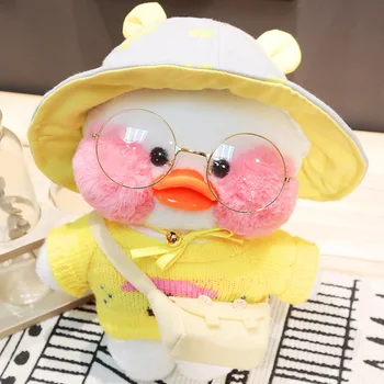30cm Hvid LaLafanfan Cafe And Plys Tegnefilm Toy Cute Duck Udstoppet Dukke Bløde Dyr Kids Fødselsdag Gaver Til Børn
