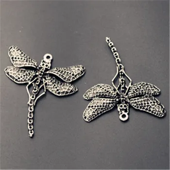 3pcs Antik Sølv Farve Dragonfly Charme Flyvende Alloy Vedhæng Til Halskæde nøglering DIY Populære Smykker Smykker Resultater
