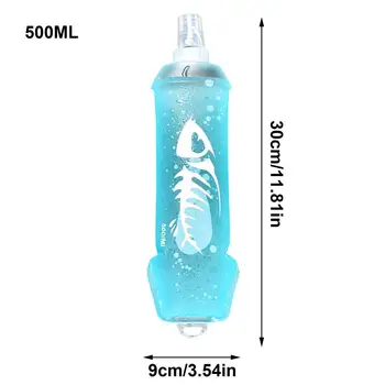 500ML Folde vandflaske Sammenklappelige Rejse Folde Kolbe Rejse, der Drikker For Cykling Kører Camping Fleksibel Og Foldbar