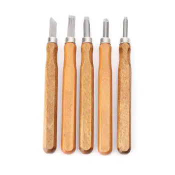 5pcs/sæt Kunst Træ Håndskårne Mejsler Værktøj Sæt DIY Træbearbejdning forskærerkniv