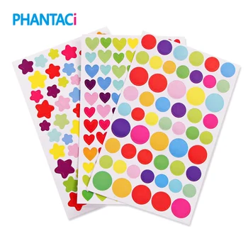 6 stk/masse Søde Klistermærker Dejlige Hjerte-Klistermærker Farverige Kærlighed Hjerte Papir Mærkat DIY Udsmykning Papir, Stickers Kids Papirvarer