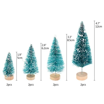 8stk/sæt Mini juletræ Fyrretræ DIY Julepynt Til Hjemmet Tabel Jul Xmas Ornamenter Nye År Indretning Børn Gave