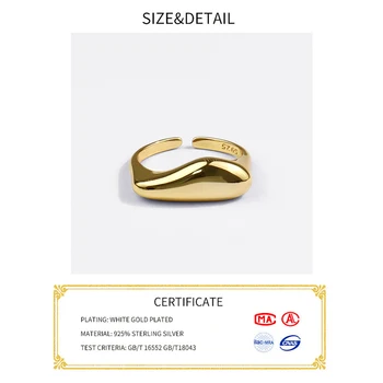 925 Sterling Sølv Ringe for Kvinder Rundt Vintage Bryllup Trendy Smykker Store Justerbar Antikke Ringe Anillos