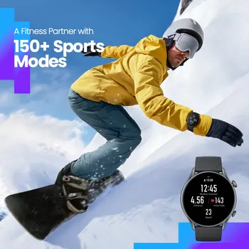 Amazfit GTR 3 Pro Smartwatch Ultra HD AMOLED Skærm, 12-dages Batteri LifeAlexa Indbyggede&Bluetooth-Telefon Opkald