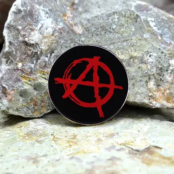 Anarki Symbol-Knap Badge, Rød Cirkel-En Pin-kode 
