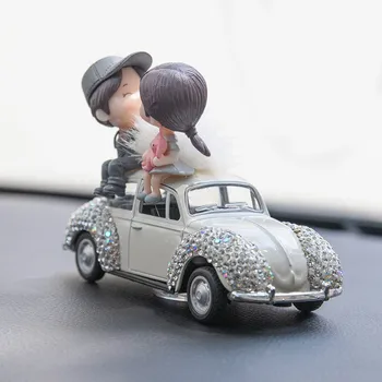 Bil Bling Indvendigt Tilbehør Betjeningspanel Diamant Dejlig Lille Køretøj Model Pynt til Kvinder