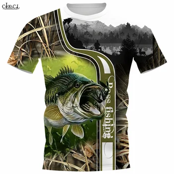 CLOOCL Kærlighed ørredfiskeri T-shirt 3D-Print Dyr Mode Harajuku Shirt Kort Ærme Rund Hals Pullover Mænds Toppe Drop Shipping