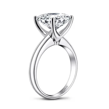 COLORFISH 925 Sterling Sølv Runde Cut 2.65 ct-9mm Kabale forlovelsesring, Sona Simuleret Diamant Smykker Ringe til Kvinder