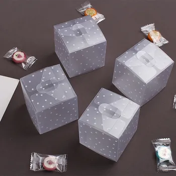 Cube Gennemsigtig Klar Plast Kasser Til Gaver Pvc Dot Kassen Emballage Pladsen Gennemsigtig Candy Box Bryllup Gave Æsker