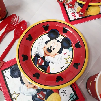 Disney Mickey Mouse Part Forsyninger Børn Fødselsdagsfest Ballon Deocor Baby Brusebad Forsyninger Til Børn Gaver Fordel
