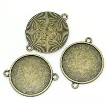 DoreenBeads Detail-Stik Runde Antik Bronze Cabochonslebet Indstilling 3.5x2.8cm(Passer 25mm),20PCs