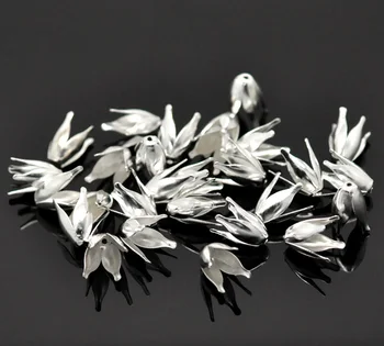 DoreenBeads Sølv farve Blomst, Perle Caps Resultater 13x8mm (Passer til 10mm Perle), der sælges per pakke af 20 ny