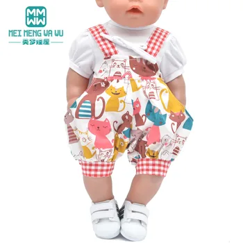 Dukke tøj til 43 cm toy new born dukke og American doll Casual gennemgang tøj baby Tegnefilm passer