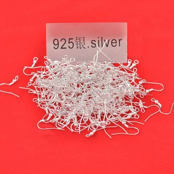 Engros 400PCS Masse 18mm 925 Sterling Sølv Øreringe Kroge Bolden Smykker Tilbehør Resultaterne Øre Wire