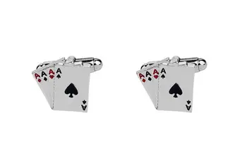 Et par af høj kvalitet legering 1,8 cm flot emalje poker charme Mænds shirt manchetknapper xyc167