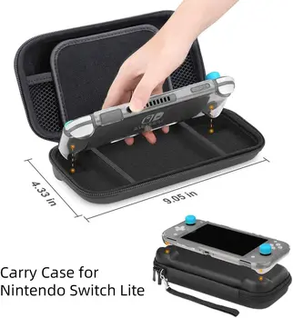 HEYSTOP Kompatibel med Nintendo Skifte Lite kuffert med Tilbehør Kit,Hærdet Glas Skærm Protektor 6 Tommelfinger Greb Cap