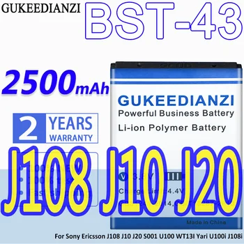 Høj Kapacitet GUKEEDIANZI Batteri BST-43 2500mAh Sony Ericsson J108 J10 J20 S001 U100 WT13I Yari U100i J108i BST 43