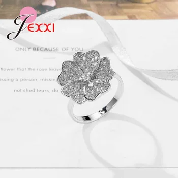 Høj Kvalitet Blændende CZ Krystaller 925 Sterling Sølv Ringe Til Kvinder, Bryllup, Engagement Luksus Finger Anel Smykker