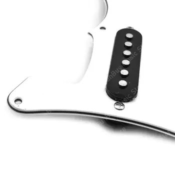 Indlæst Prewired Elektrisk Guitar Pickguard Afhentning SSH-Humbucker Pickupper til ST El-Guitar Hvid med Sort Guitar-Dele