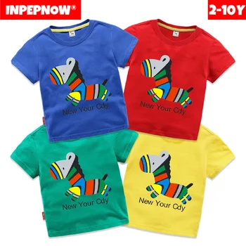 INPEPNOW Zebra Cartoon Kids T-shirts til Piger 2022 Sommer Shorts Ærme Drenge T-Shirts Baby Piger Tshirt Skole Tøj DX127