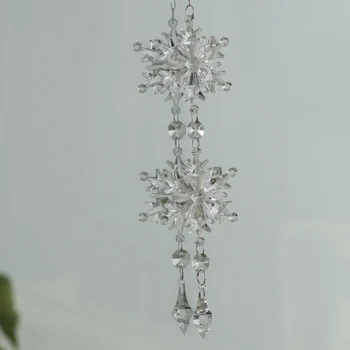 Jul Akryl Perler, Snowflake Pendel Krystal Gardin Lampe Vedhæng Hængende Krystaller Bryllup Dekoration til Hjemmet