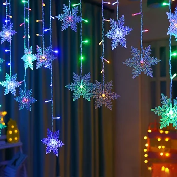 Julen LED Curtain Snefnug, String Lys juletræ Ornament Part Haven Fase Udendørs Dekorativt Lys Til det Nye År