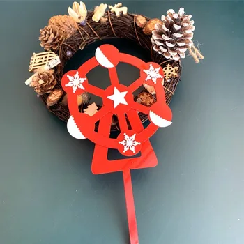 Kage Dekorationer Akryl, Guld, Rød Splint Glædelig Jul Brev Happy New Year Dessert Cupcake Toppers Jul Indretning til Hjemmet