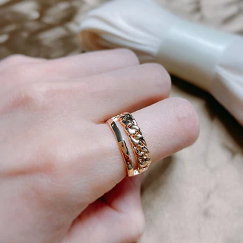 Kinel Hot Mode Blank Ring For Kvinder 585 Guld Simpel Geometri Ring Høj Kvalitet Daglige Fint Minimalistisk Stil, Smykker