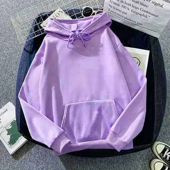 Kvinder, Der Kun Indeholder Farve Oversize Hoodie 2020 Harajuku Plus Velvet Basic Sweatshirt Pullover Afslappet Langærmet Hætteklædte Toppe Hoody