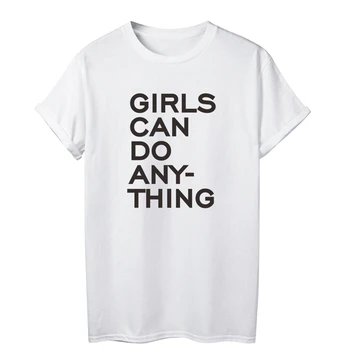 Kvinders Brev Print T-shirt Streetwear Piger Kan Gøre Noget T-shirt Tumblr T-shirt Afslappet Harajuku T-shirt Kvindelige