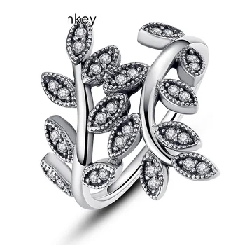 Luksus Band Zircon Ringe Til Kvinder 925 Sterling Sølv med ZIRKONIA Krystal Finger Ring Engagement Bryllup Smykker Hot Salg Kærlighed Gave