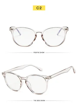 Mode Klare Glas Ramme for Kvinder Vintage Klart billede Runde Briller Kvindelige Plastik Gennemsigtig Optiske Briller Rammer