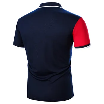 Mode Personlighed Polo Shirt Mænd kortærmet Afslappet Slank Patchwork Polo Shirt Business-Quick-tørring Mand Tøj Blusas Toppe